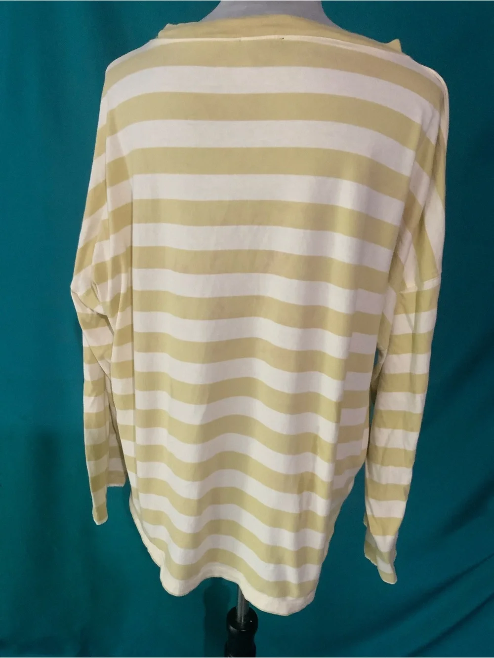 J. Crew Yellow and White Striped Crewneck Top